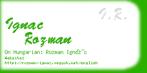 ignac rozman business card